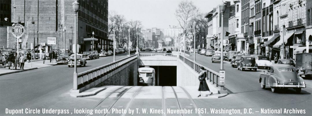 Dupont Circle underpass 1951 - photo National Archives